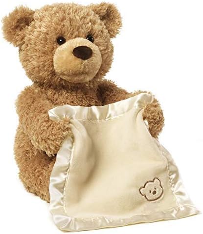 Peek A Boo Teddy Bear Soft Stuffed Animal Bear Plush Toy Doll Toy, with Music Function, Cuddling Friends for Kids (dark brown)