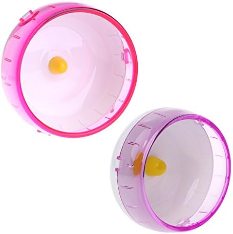 Misciu Hamster Mouse Rat Exercise Toys Silent Plastic Hamster Running Spinner Wheel Pet Exercise Running Spinner Wheel Toy for Small Animals Mouse Guinea (Pink)