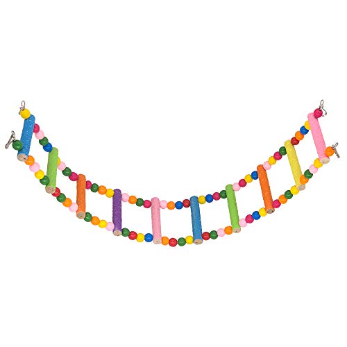 Bird Ladder Parrot Toys, Rough Surface Perch Grinding Nail Cage Accessories Toys for African Gray and Medium Bird