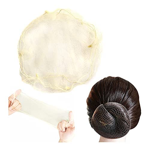50 Pieces Invisible Hair Nets for Buns Elastic Hair Mesh Hair Buns Holder for Ballet Women (Blonde)