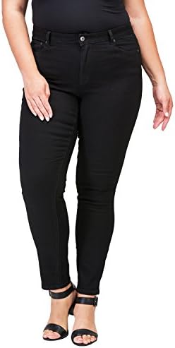 Clingers Women's Plus-Size Relaxed Fit Jeans (2X, black7)