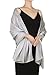 Boao Women Satin Scarves Long Shawl Wrap Light Soft Sheer Scarf for Wedding Party Everyday Accessory (Silver Grey)