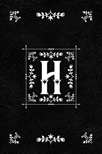 Scandinavian Design Floral Monogram Daily Journal Notebook - Letter H: Decorative Letter on Black Le by Spring Hill Stationery