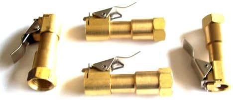 4 STRAIGHT BRASS LOCK-ON TIRE INFLATOR AIR CHUCKS