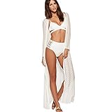 Sunm boutique Bikini Cover up Lace Long Beach Dress Tunic Swimwear Kimono Cardigan