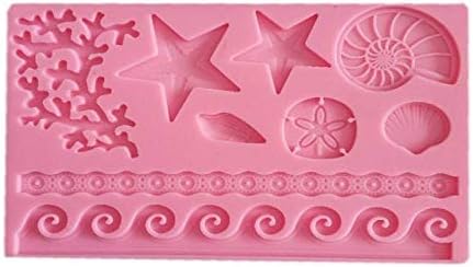 Seashell Starfish Conch Coral Silicone Fondant Mold For Cake