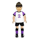 Pink Butterfly Closet Doll Clothes - 5 Piece Soccer Outfit Set Fits American Girl Dolls, Madame Alexander and Other 18