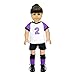Pink Butterfly Closet Doll Clothes - 5 Piece Soccer Outfit Set Fits American Girl Dolls, Madame Alexander and Other 18