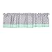 Grey and Mint Green Arrow Print Cotton Window Valance by The Peanut Shell