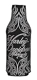 Harley-Davidson Zippered Bottle Koozie, Graceful H-D Design, Black BZ11730
