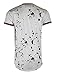 SCREENSHOT Screenshotbrand Mens Hipster Hip-Hop Premiun Tees - Stylish Longline Latest Fashion T-Shirts - Splatter Print Jersey - White - Large