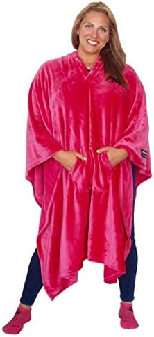 throwbee Original Blanket-Poncho Pink (Yay! NO Sleeves) Wearable Throw The Most Comfortable and Softest Ever Indoors or Outdoors - Men Women Kids