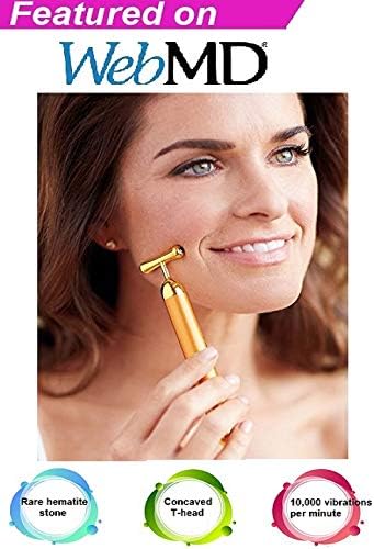 Lift Care 24K Beauty Bar Instant Face Lift with Hematite Healing Stone, Skin Tightening, Face Firming, Anti-Wrinkles, Eliminate Dark Circles, Magnifies Vitamin C Serum and Other Anti-Aging Device
