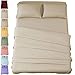 SONORO KATE Bed Sheet Set Super Soft Microfiber 1800 Thread Count Luxury Egyptian Sheets 16-Inch Deep Pocket，Wrinkle and Hypoallergenic-4 Piece (Beige, Queen)