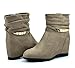 DREAM PAIRS COLINE Women's Casual Hidden Wedge Side Zipper Fuax Furs Line Booties Shoes