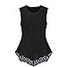 Aokin Ladies Scoop Neck Sleeveless Lace Shirt Blouse Top