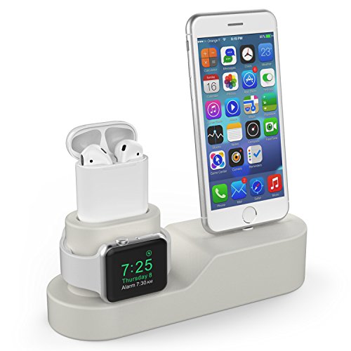 AhaStyle Silicone 3 in 1 Stand for Apple AirPods, Apple Watch and iPhone