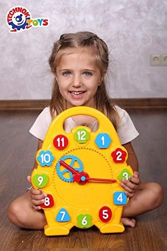 TechnoK Clock, Size- 34 x 27 x 6 centimetre, Color- Yellow, Large - Image 5