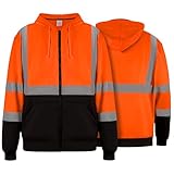SHORFUNE Hi Vis Hoodies Safety Jackets with Black