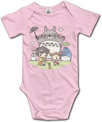 Ogbcom Baby's Studio Ghibli My Neighbor Totoro Hanging Bodysuit Romper Playsuit Outfits Clothes Climbing Clothes Short Sleeve Pink
