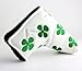 Lezhisnug Golf White Green Shamrock Clover Golf Blade Style Putter Head Cover Headcover