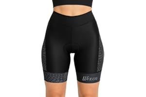 Wixen Women's 4D Padded Cycling Shorts with Pockets – High Waist, Moisture-Wicking Bike Underwear Biker’s Shorts