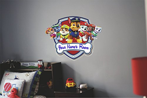 image for Karma Decals Your name Paw patrol shield Rocky | Rubble | Zuma | Evere
