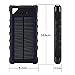 FKANT Waterproof Solar Charger | Portable 16000mAh Dual USB Power Bank | IPX7 Waterproof External Battery Pack with 4LED Flashlight | For iPhone 8 iPad Samsung S8 Note8 Android Phones