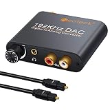 Neoteck 192kHz DAC Converter with Volume Control Aluminum Digital Optical Coaxial Toslink to Analog Stereo Left/Right RCA 3.5mm Jack Audio Adapter for PS3 HD DVD PS4 Sky HD Plasma Blu-ray
