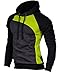 MOONCOLOUR Men's Novelty Color Block Pullover Hoodies Outwear