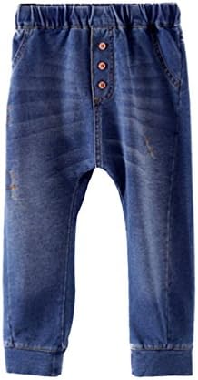 Petite Chiot Unisex Children Elastic Waist Denim Blue Jeans Pants