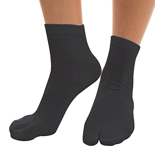 Evaliana Men Japanese Kimono Flip Flop Sandal Split Toe Tabi Ninja Geta Socks