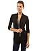 PattyBoutik Women's Open Front Pockets Cardigan (Black M)