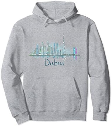 Dubai Panorama at night Pullover Hoodie
