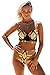 Sisiyer Women's African Geometric Print Cut Out High Waist 2PCS Bikini Swimsuit Multicolor Medium