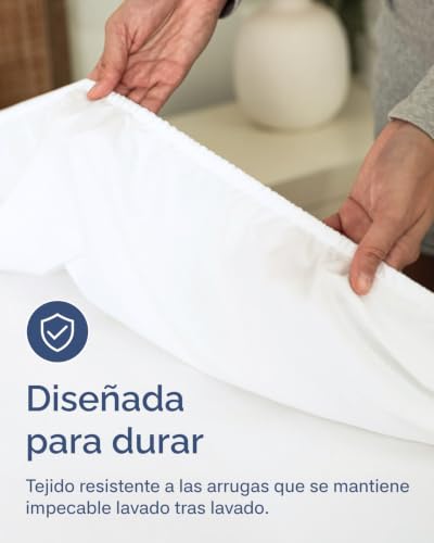 Fitted Sheet 200 x 200 cm White – Extra Deep Pocket up to 50 cm / 18 Inches – Premium Microfiber for High Mattresses – Soft, Wrinkle-Free and Non-Iron – Certified Oeko-Tex Standard 100