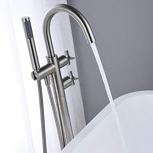 Artiqua Tub Filler Freestanding Bathtub Faucet Brushed Nickel Floor
