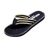 Alonea Men Summer Flip Flops Shoes Sandals Male Slipper Flip-flops (10, Black)