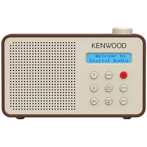 KENWOOD CR-M25DAB-T Portable DAB+/FM Radio with Bluetooth and Rechargeable Battery. Mocha