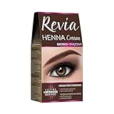 Revia Henna Cream Black Brown Eyebrow 10 Applications Kit Tint (Brown) Cream Black Brown Eyebrow and Lashes 10 Applications Kit Tint (Brown)