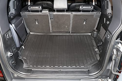 Revêtement de Coffre Haut de Gamme pour Land Rover Defender 7 Seat Uniquement derrière la deuxième rangée 2020-2023 – Protection 100% – Tapis de Coffre de Voiture sur Mesure – Tapis de Coffre Toutes