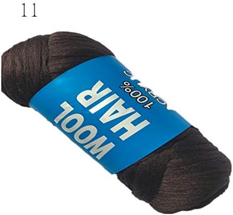 5Pcs Brazil Brazilian Wool Hair Yarn for Braiding and Knitting Brazilian Wool 70g/roll (Dark Brown)