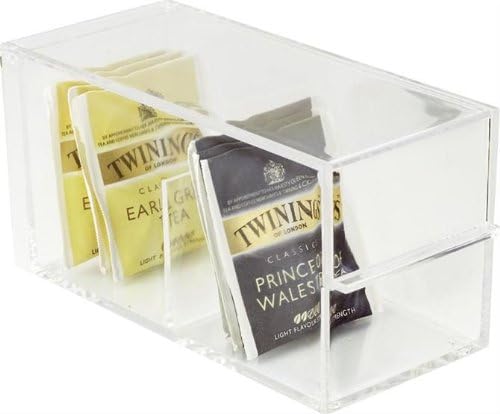 Balvi - Tee-Box mit 2 Fachern, rechteckig, durchsichtig, Acryl: Amazon