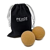 100% Natural Cork Massage Ball Set | Deep Tissue Trigger Point Therapy | High Density, Non-Toxic + Eco-Friendly Massage Roller | Canvas Bag Included (Small 2.5