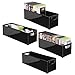mDesign Plastic Video Game Organizer - Game Storage Holder Bin with Handles for Media Console Stand, Closet Shelf, Tower, and Bookshelves - Holds Disc, Video Games, Head Sets - 4 Pack - Black