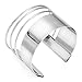 MXYZB Stainless Steel Smooth Hollow Hoop Open Ended Wide Cuff Bangle Bracelet (Sliver)