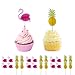 VERSAINSECT Flamingo Pineapple Cupcake Toppers Picks Party Supplies Pool Luau Hawaiian Party Decoration Favors 24 PCS