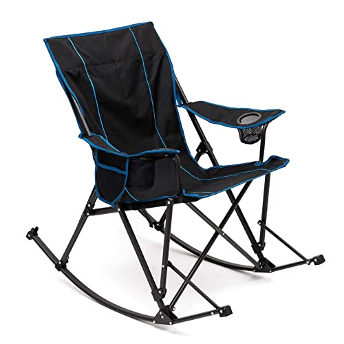 SUNNYFEEL Camping Rocking Chair, Folding Lawn Chairs with Cup Holder