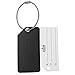 Small Luggage Tags with Privacy Cover & Metal Loop - (4pk, Black)