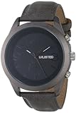 UNLISTED WATCHES Men's UL1265 City Streets Round Grey Case Black Dial Grey Strap Watch